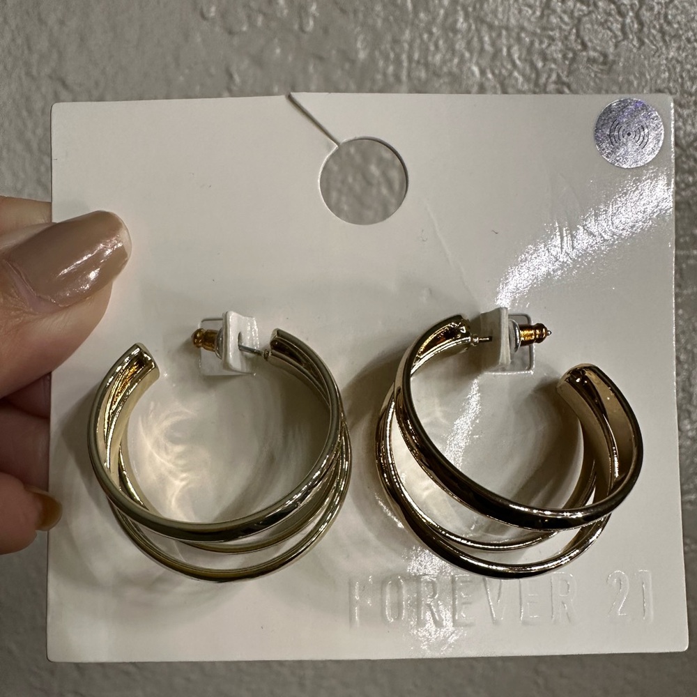 Forever 21 Dual-Tone Hoop Earrings